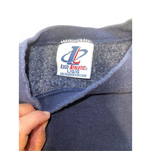 VTG 90s Logo Athletic Denver Broncos NFL‎ Football Sweater Crewneck Sz Large A45 - Picture 4 of 7